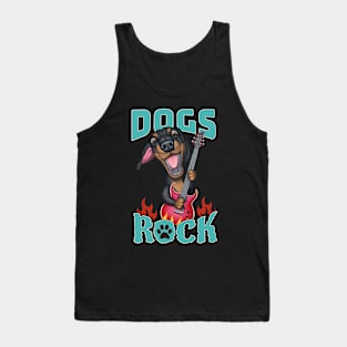 Cute Dogs Rock Dachshund doxie dog tee Tank Top